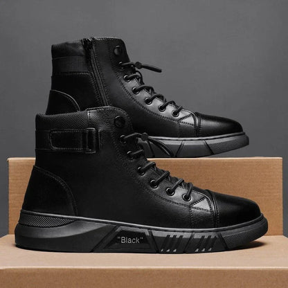 Valentino - Bottines noires Polyvalentes et Décontractées en cuir Véritable Pour Hommes