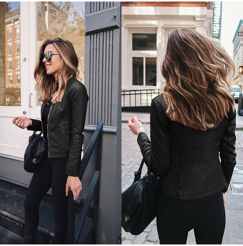 Veste en cuir pour femme