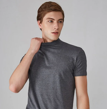 T-shirt anti-transpiration à col roulé pour homme