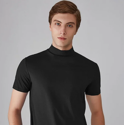 T-shirt anti-transpiration à col roulé pour homme