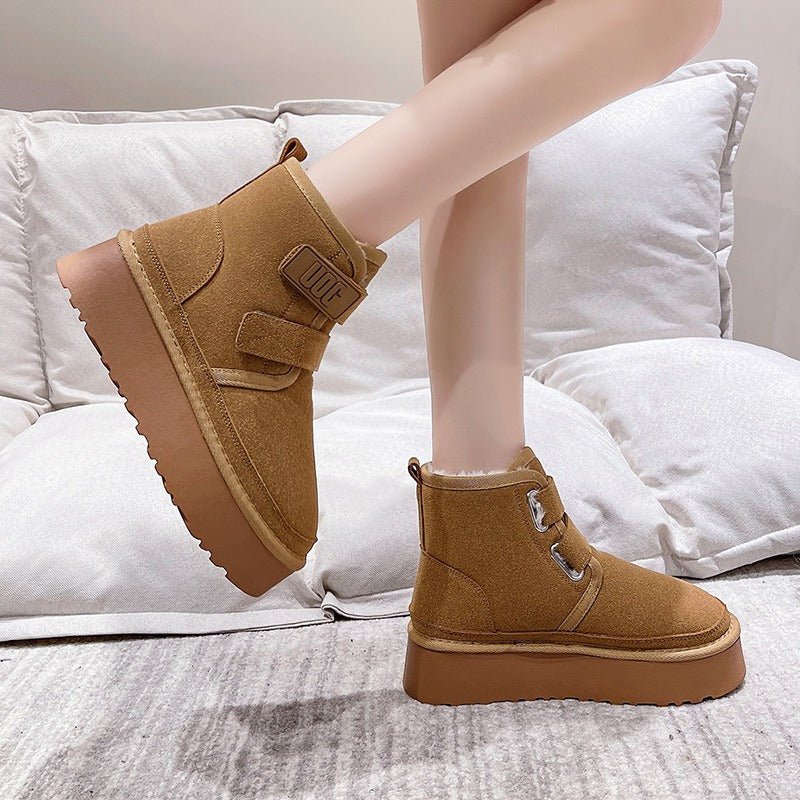 Victoria - Bottes d'hiver ajustables pour femmes en peluche