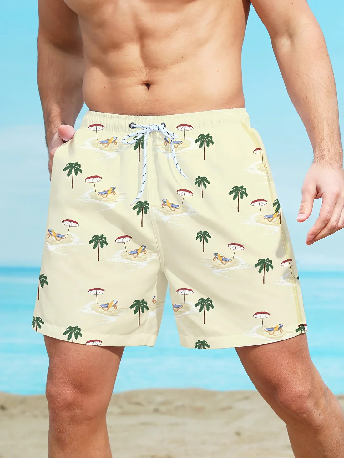 Tom - Short de plage à motif palmiers