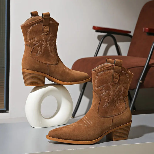 Ruby - Bottes western brodées pour femmes