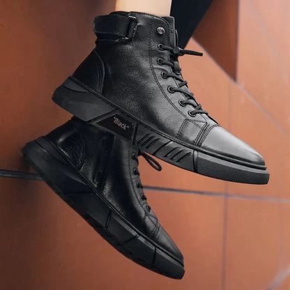 Valentino - Bottines noires Polyvalentes et Décontractées en cuir Véritable Pour Hommes