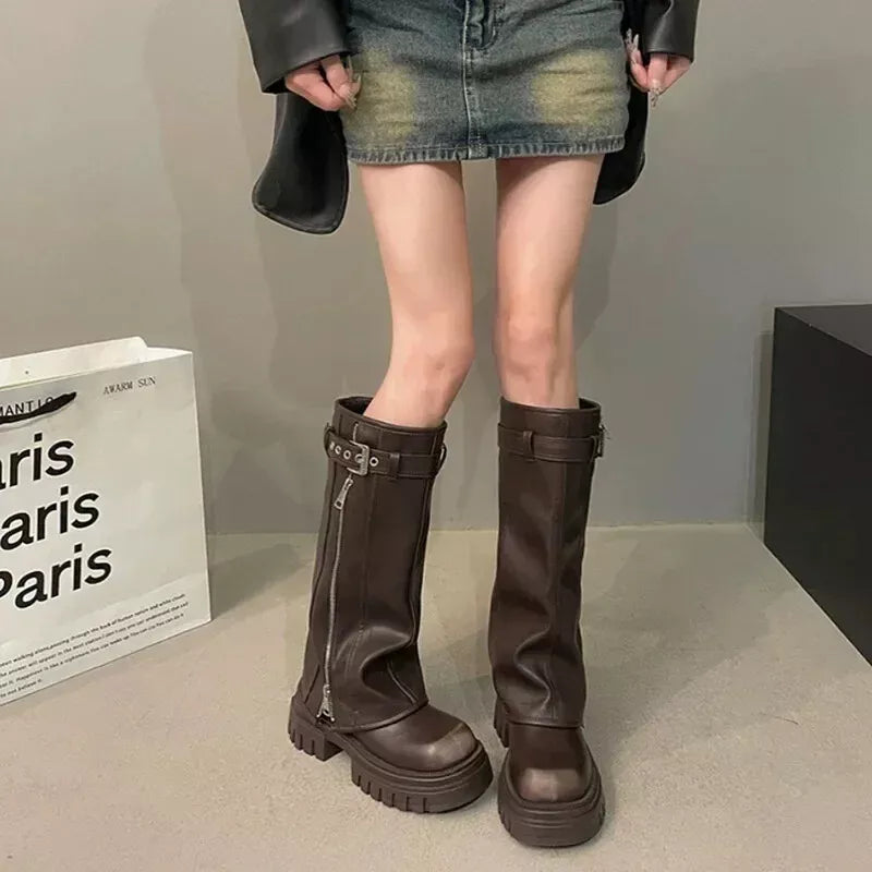 Frances - Bottes à boucle de ceinture pour femmes