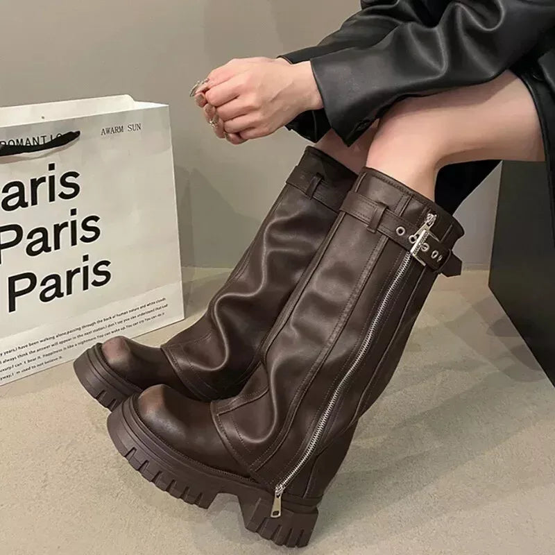 Frances - Bottes à boucle de ceinture pour femmes